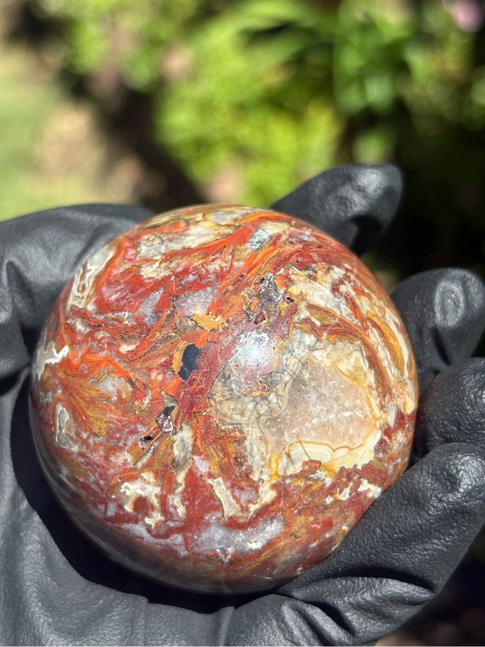 Warring State Agate Crystal Sphere with Natural Imperfections